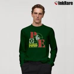 Men’s Public Enemy Double Target 90s Long-Sleeve Shirt in forest green | Sleek, Lightweight, Year-Round Wear