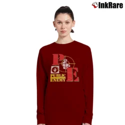 Women’s Public Enemy Double Target 90s Long-Sleeve Top in maroon | Sleek, Versatile, All-Season