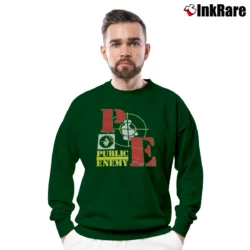Men’s Public Enemy Double Target 90s Crewneck Sweatshirt in forest green | Cozy Fabric, Clean Style