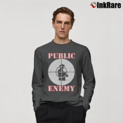 Men’s Public Enemy Fight The Power Long-Sleeve Shirt in charcoal | Sleek, Lightweight, Year-Round Wear