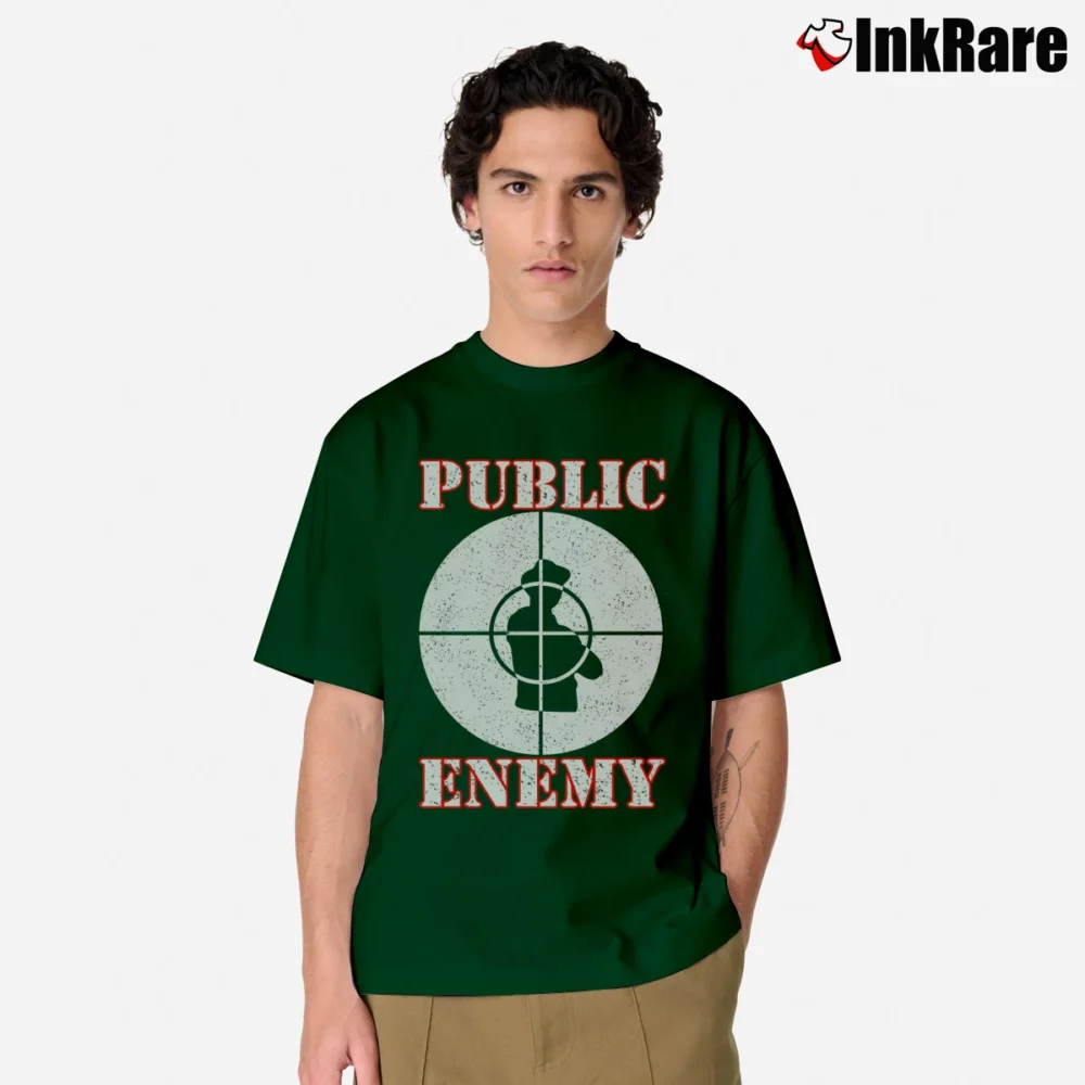 Men’s Public Enemy Fight The Power Classic T-Shirt in forest green | Soft, Breathable Everyday Wear