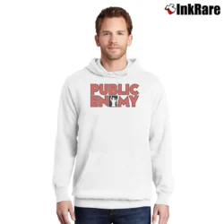 Men’s public enemy logo classic hip hop group Pullover Hoodie in white | Cozy, Durable, Modern Fit
