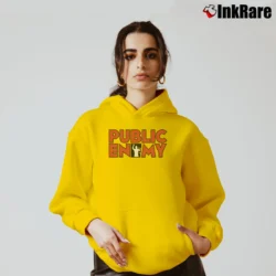 Women’s public enemy logo classic hip hop group Cozy Hoodie in yellow | Warm, Structured, Stylish