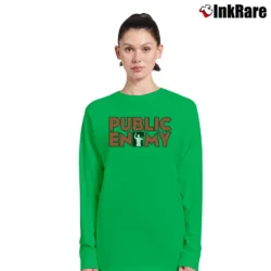 Women’s public enemy logo classic hip hop group Long-Sleeve Top in irish green | Sleek, Versatile, All-Season