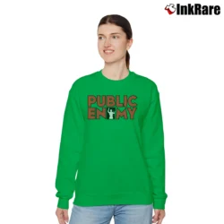 Women’s public enemy logo classic hip hop group Relaxed Sweatshirt in irish green | Soft, Laid-Back Vibe