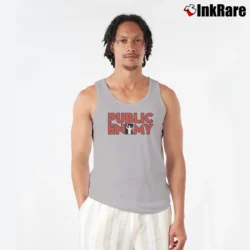 Men’s public enemy logo classic hip hop group Tank Top in sport grey | Breathable, Active-Friendly Design