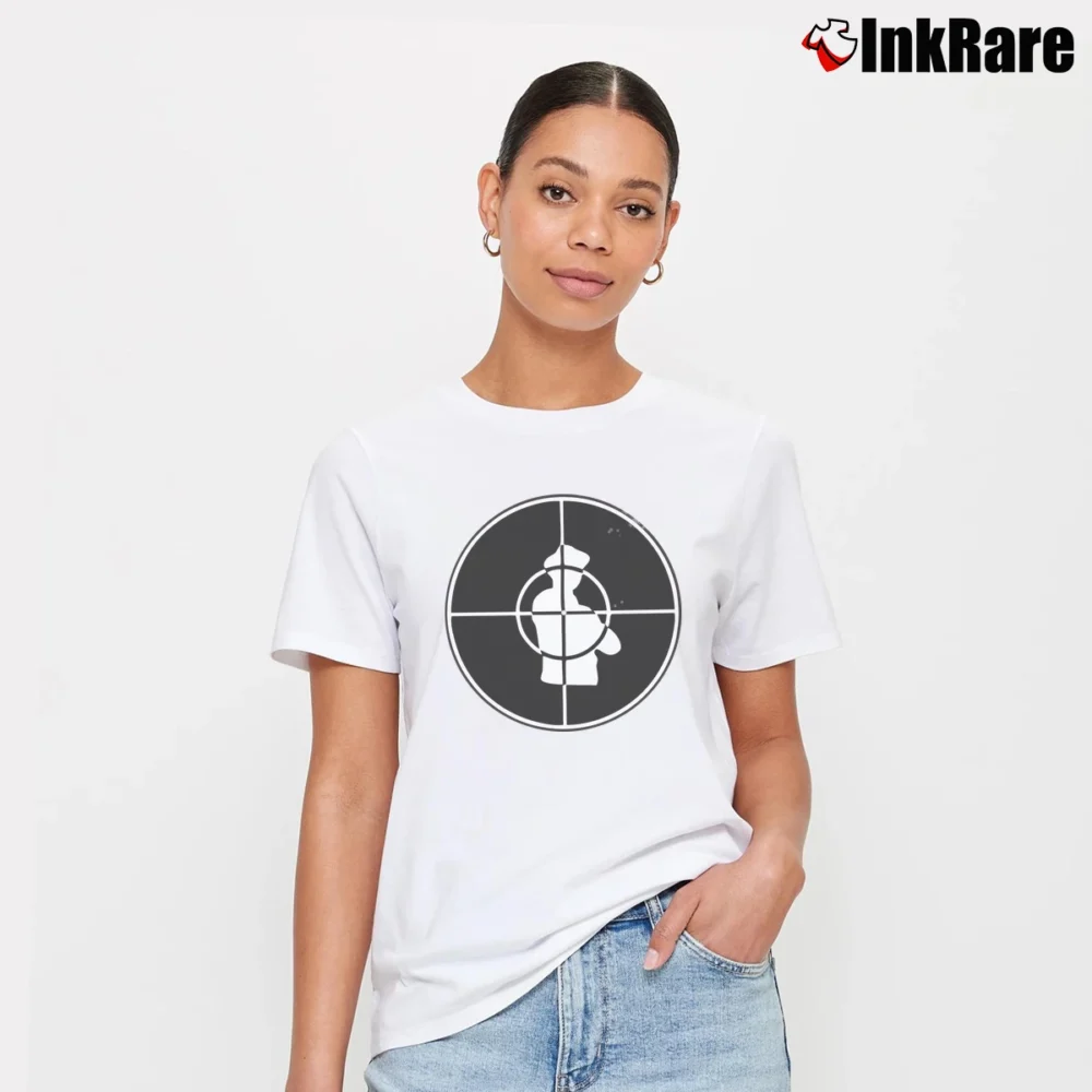 Women’s Public Enemy Yellow Target Style Signature T-Shirt in white | Soft, Flattering Fit