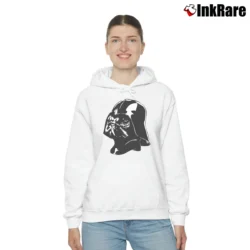 Women’s Pug Vader Funny Star Wars Dog Darth Vader Cozy Hoodie in white | Warm, Structured, Stylish