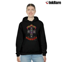 Women’s Pugs N Roses Cozy Hoodie in black | Warm, Structured, Stylish