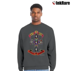 Men’s Pugs N Roses Crewneck Sweatshirt in charcoal | Cozy Fabric, Clean Style