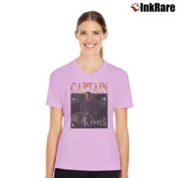 Women’s Pulp Fiction Captain Koons Christopher Walken V-Neck Tee in light pink | Chic Neckline, Soft Texture