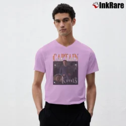 Men’s Pulp Fiction Captain Koons Christopher Walken V-Neck Tee in light pink | Sharp, Breathable, Everyday Staple