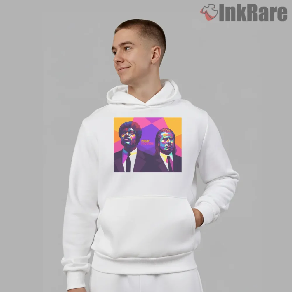 Pulp Fiction Foot Massage Pop Art Shirt on white hoodie for men graphic tee
