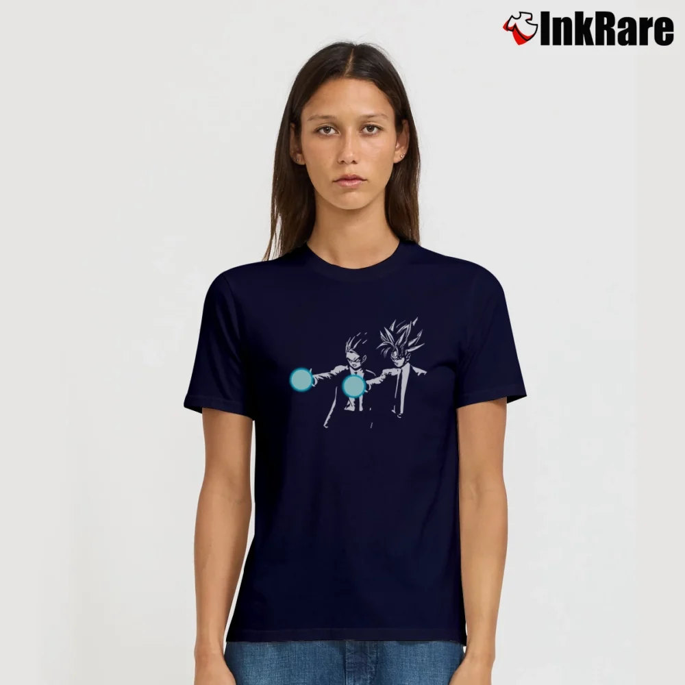 Women’s Pulp Fiction Gohan Goku Dragon Ball Crossover Signature T-Shirt in navy | Soft, Flattering Fit
