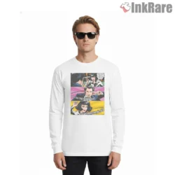 Pulp Fiction Twist Contest Comic Shirt on white long sleeve shirt for men graphic tee