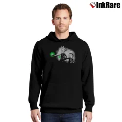 Men’s Pulp Ricktion Pulp Fiction Rick And Morty Mashup Pullover Hoodie in black | Cozy, Durable, Modern Fit