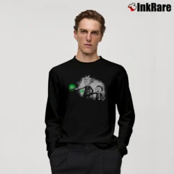 Men’s Pulp Ricktion Pulp Fiction Rick And Morty Mashup Long-Sleeve Shirt in black | Sleek, Lightweight, Year-Round Wear