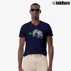 Men’s Pulp Ricktion Pulp Fiction Rick And Morty Mashup V-Neck Tee in navy | Sharp, Breathable, Everyday Staple