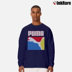 Men’s Puma Graphic Box Logo Long-Sleeve Shirt in navy | Sleek, Lightweight, Year-Round Wear