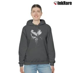 Women’s Punisher Dirty Skull Marvel Comic Cozy Hoodie in charcoal | Warm, Structured, Stylish