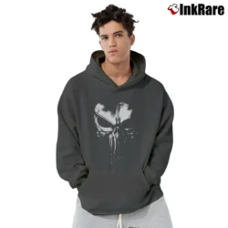 Men’s Punisher Dirty Skull Marvel Comic Pullover Hoodie in charcoal | Cozy, Durable, Modern Fit