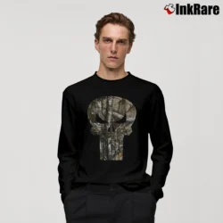 Men’s Punisher Realtree Camo Graphic Marvel Comics Long-Sleeve Shirt in black | Sleek, Lightweight, Year-Round Wear