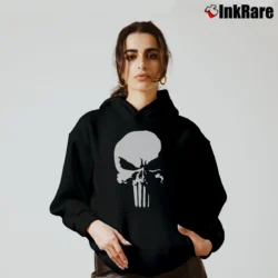 Women’s Punisher Savage White Logo Marvel Daredevil Cozy Hoodie in black | Warm, Structured, Stylish