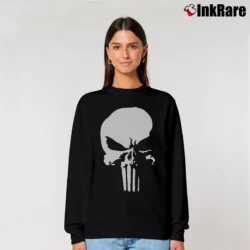 Women’s Punisher Savage White Logo Marvel Daredevil Relaxed Sweatshirt in black | Soft, Laid-Back Vibe