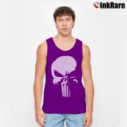 Men’s Punisher Savage White Logo Marvel Daredevil Tank Top in purple | Breathable, Active-Friendly Design