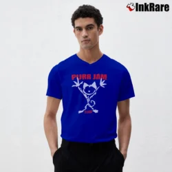Men’s Purr Jam Cat Music Graphic V-Neck Tee in royal blue | Sharp, Breathable, Everyday Staple