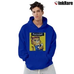 Men’s Purrrsist Cat Purrsist Motivational Pullover Hoodie in royal blue | Cozy, Durable, Modern Fit