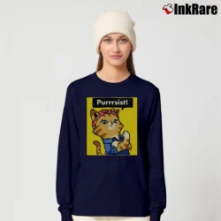 Women’s Purrrsist Cat Purrsist Motivational Long-Sleeve Top in navy | Sleek, Versatile, All-Season