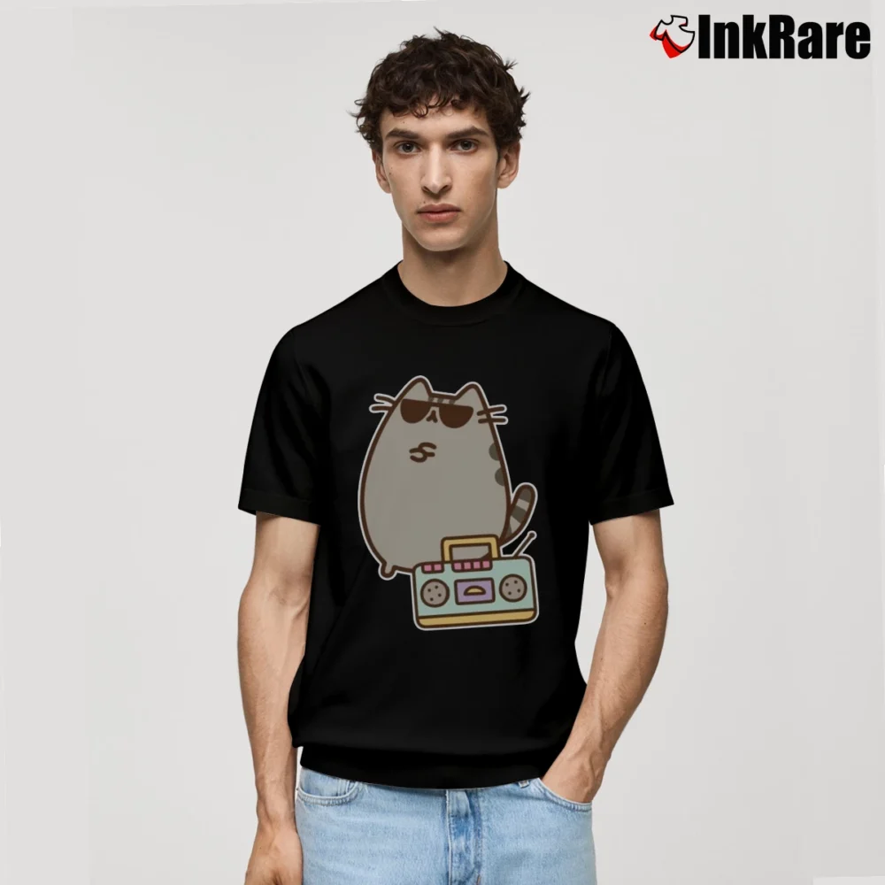 Men’s Pusheen Boom Box Classic T-Shirt in black | Soft, Breathable Everyday Wear