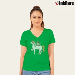 Women’s Pusheen Cat Super Fancy V-Neck Tee in irish green | Chic Neckline, Soft Texture