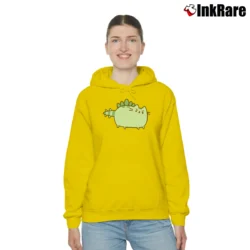 Women’s Pusheen Dino Cat Cozy Hoodie in yellow | Warm, Structured, Stylish