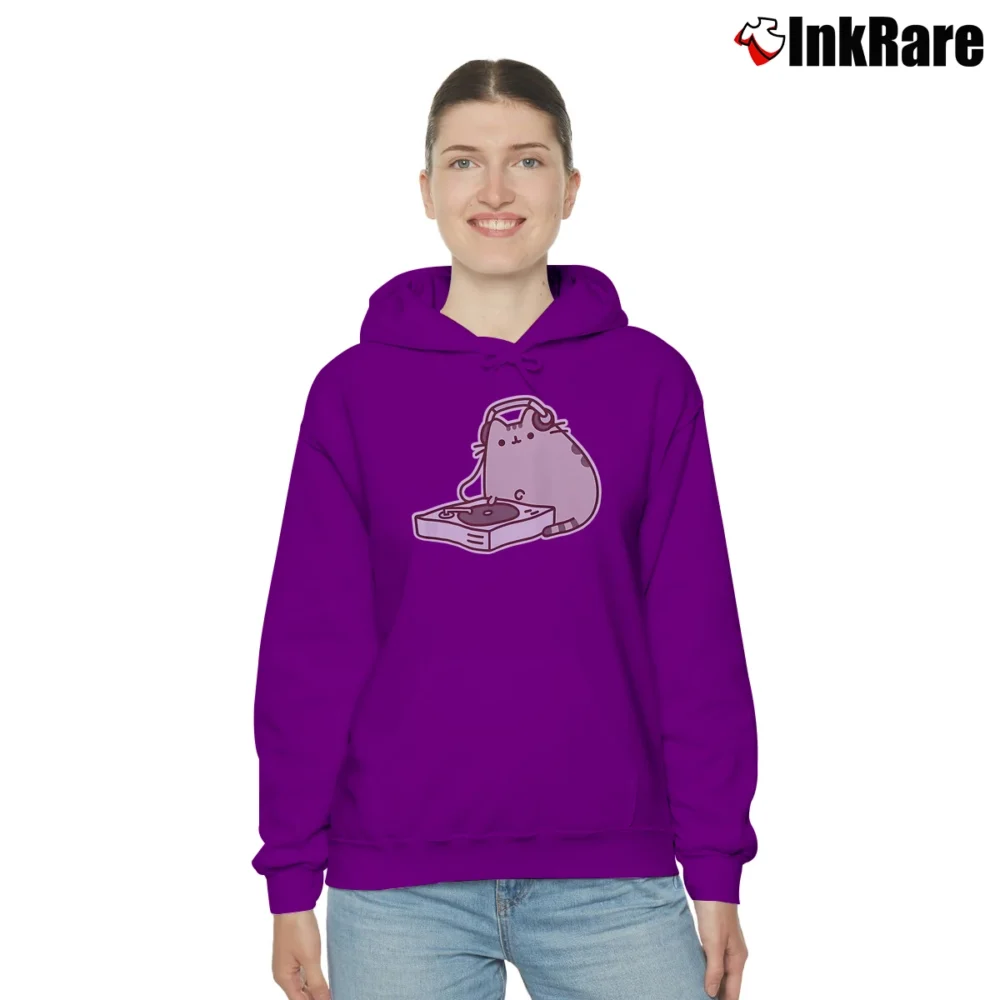 Women’s Pusheen The Cat DJ Juniors Cozy Hoodie in purple | Warm, Structured, Stylish