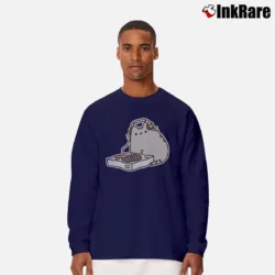Men’s Pusheen The Cat DJ Juniors Long-Sleeve Shirt in navy | Sleek, Lightweight, Year-Round Wear