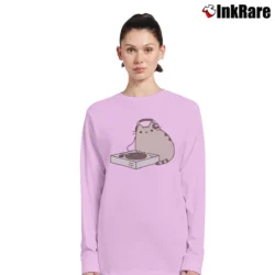 Women’s Pusheen The Cat Dj Pusheen Long-Sleeve Top in light pink | Sleek, Versatile, All-Season