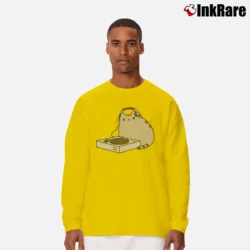 Men’s Pusheen The Cat Dj Pusheen Long-Sleeve Shirt in yellow | Sleek, Lightweight, Year-Round Wear