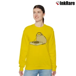 Women’s Pusheen The Cat Dj Pusheen Relaxed Sweatshirt in yellow | Soft, Laid-Back Vibe