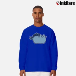 Men’s Pusheen The Dino Cat Long-Sleeve Shirt in royal blue | Sleek, Lightweight, Year-Round Wear