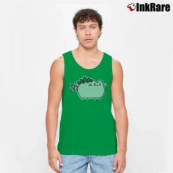 Men’s Pusheen The Dino Cat Tank Top in irish green | Breathable, Active-Friendly Design
