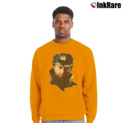 Men’s Putin Russia Mickey Rourke KGB Parody Crewneck Sweatshirt in orange | Cozy Fabric, Clean Style