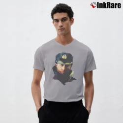 Men’s Putin Russia Mickey Rourke KGB Parody V-Neck Tee in sport grey | Sharp, Breathable, Everyday Staple