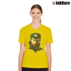 Women’s Putin Russia Mickey Rourke KGB Parody V-Neck Tee in yellow | Chic Neckline, Soft Texture