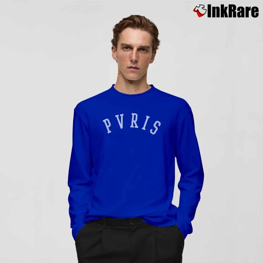 Men’s PVRIS Band Logo Long-Sleeve Shirt in royal blue | Sleek, Lightweight, Year-Round Wear
