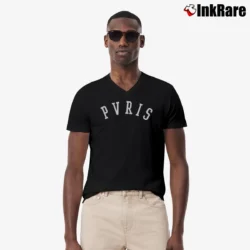 Men’s PVRIS Band Logo V-Neck Tee in black | Sharp, Breathable, Everyday Staple