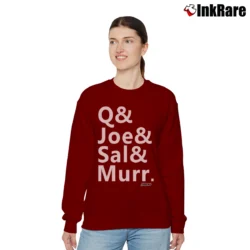Women’s Q Joe Sal Murr Comedy Group Relaxed Sweatshirt in maroon | Soft, Laid-Back Vibe