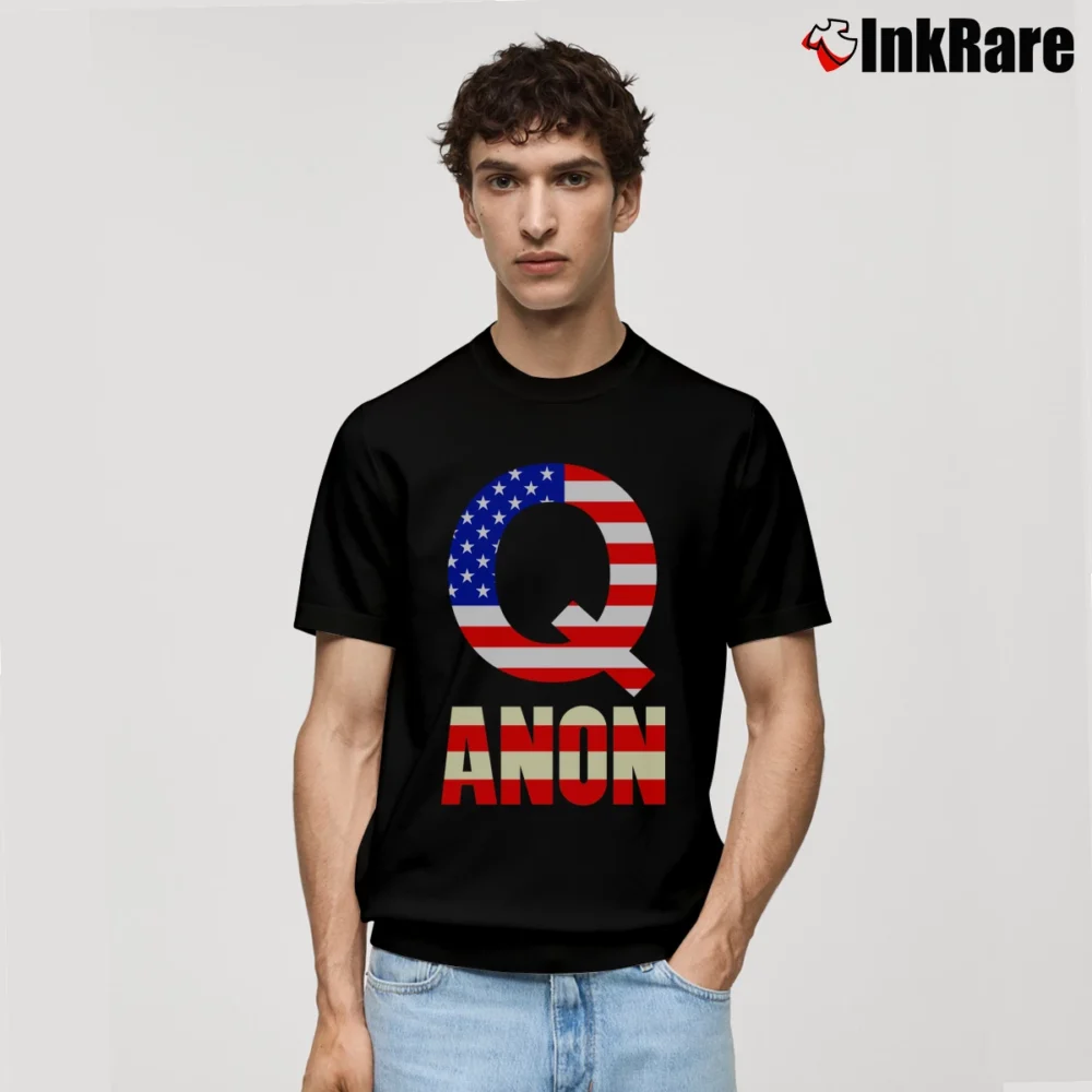 Men’s Qanon America Flag Muscle Classic T-Shirt in black | Soft, Breathable Everyday Wear