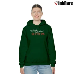 Women’s QFM96 We Rock Columbus Music Cozy Hoodie in forest green | Warm, Structured, Stylish